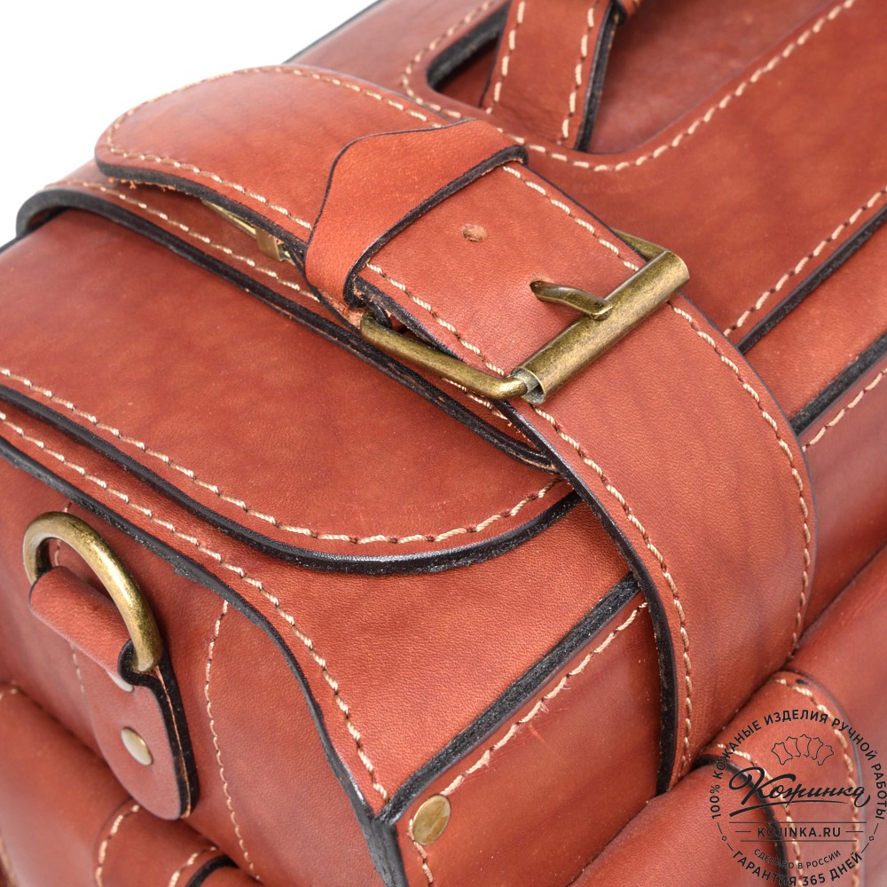 Кожаный портфель-кофр  "Универсал"  (коньяк)